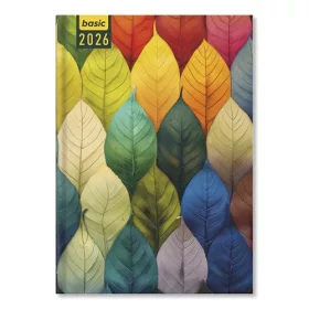 Határidőnapló Period Basic A/5 napi Leaves papír 2026