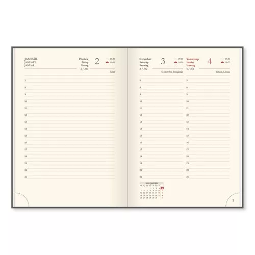 Határidőnapló Period Chamois A/5 napi körbev. zöld 2026