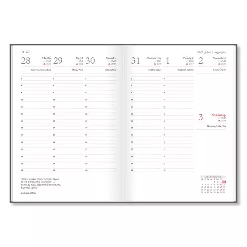 Tanári zsebkönyv pd 2026-2027 papír Rosa