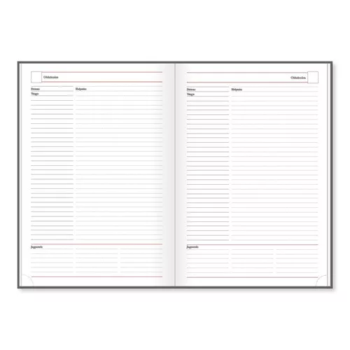 Tárgyalási napló Period Standard B/5 fekete műbőr