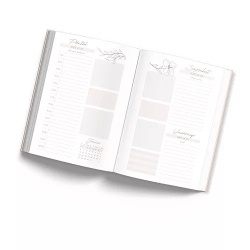 Határidőnapló Period Magnólia B/6 napi női tervező Poppy 2026