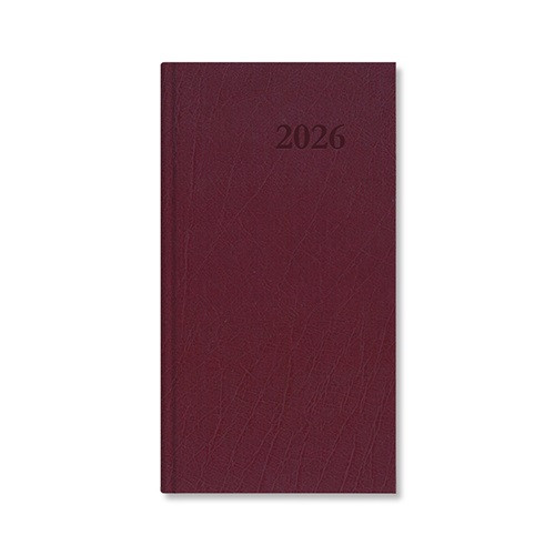 Határidőnapló Period Standard Zsebnaptár álló bordó műbőr 2026