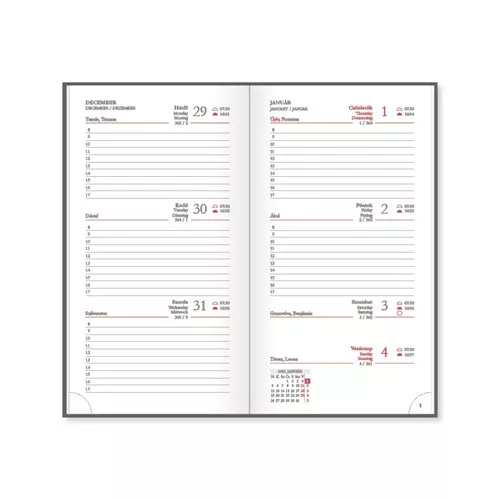 Határidőnapló Period Basic Zsebnaptár álló Leaves papír 2026