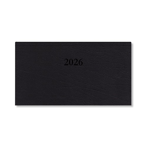 Határidőnapló Period Standard Zsebnaptár fekvő fekete műbőr 2026