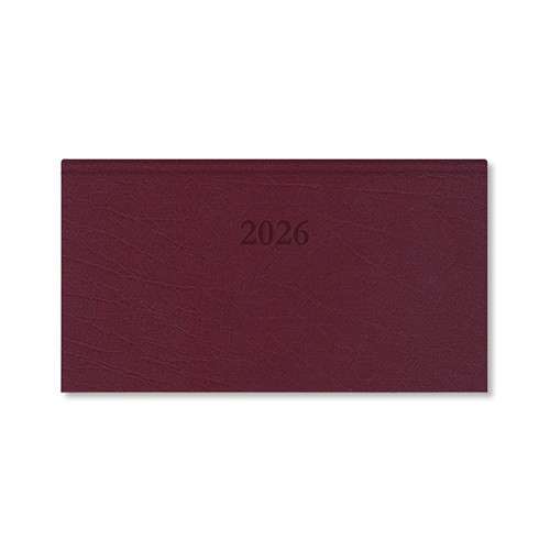 Határidőnapló Period Standard Zsebnaptár fekvő bordó műbőr 2026
