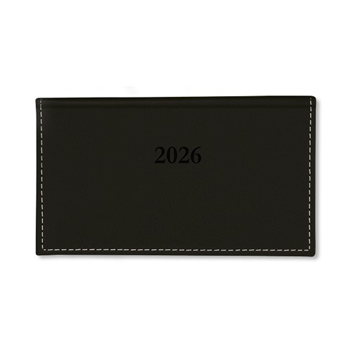 Határidőnapló Period Chamois Zsebnaptár fekvő körbev. fekete 2026