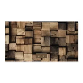 Naptár Tűzött mini zseb fekvő Wood 2026