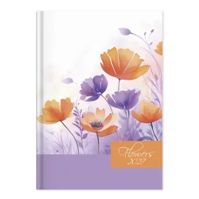 Határidőnapló Period Flowers A/5 napi Violet papír 2027