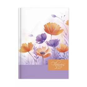 Határidőnapló Period Flowers B/6 heti Violet papír 2027
