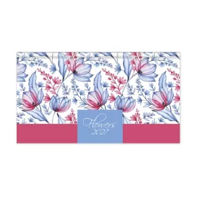   Határidőnapló Period Flowers Zsebnaptár fekvő Blue papír 2027