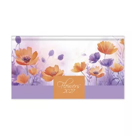   Határidőnapló Period Flowers Zsebnaptár fekvő Violet papír 2027