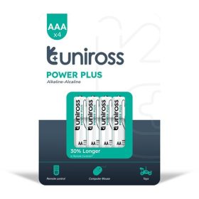 Mikro elem Uniross AAA Alkaline Power Plus 4 db-os