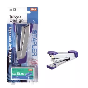   Tűzőgép Max HD-10K No.10 20 lap + tűzőkapocs bliszterben lila