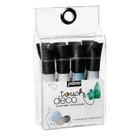   Kreatív festék Pébéo Touch 30 ml 4 db-os klt. ezüst árnyalatú színek