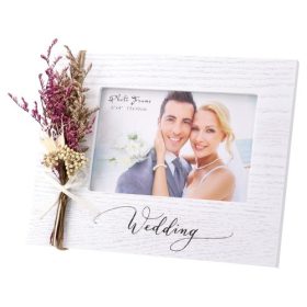   Képkeret Statovac Woody fa 10 x 15 cm asztali, fekvő Wedding fehér