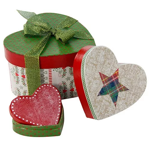 Kreatív decoupage tárgy Clairefontaine Décopatch mini szív alakú doboz 5x5x3 cm