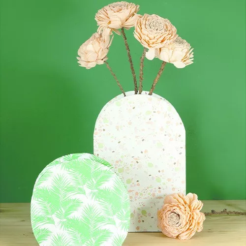 Kreatív decoupage tárgy Clairefontaine Décopatch kis boltív váza 16x5x16cm