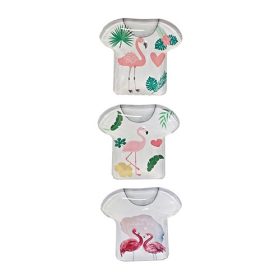   Hűtőmágnes 5x 6 cm póló alakú flamingós / 3 féle (üveg)