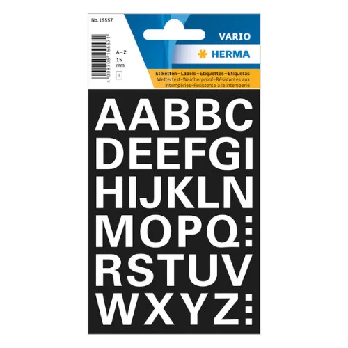 Dekormatrica Herma A-Z fehér 15 mm