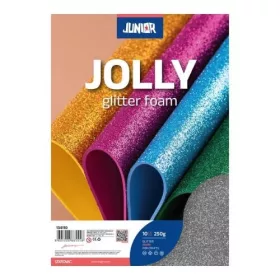   Kreatív Junior csillámos dekor gumilap A/4, ezüst, 10 db/csomag