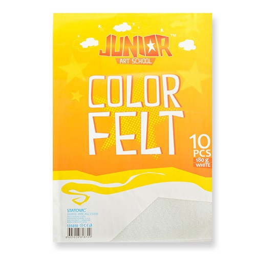 Kreatív Junior filc lapok A/4, fehér, 10 db/csomag