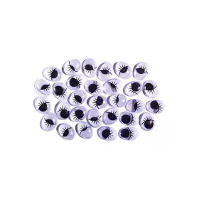   Kreatív Junior ovális mozgószem, szempillával, 12x16 mm, 30 db/csomag