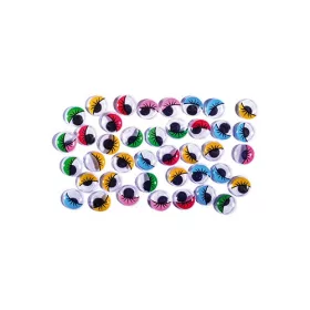   Kreatív Junior színes mozgószem, szempillával, 12mm, 40 db/csomag