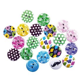 Kreatív Junior gomb, mintás, 20mm, 20 db/csomag