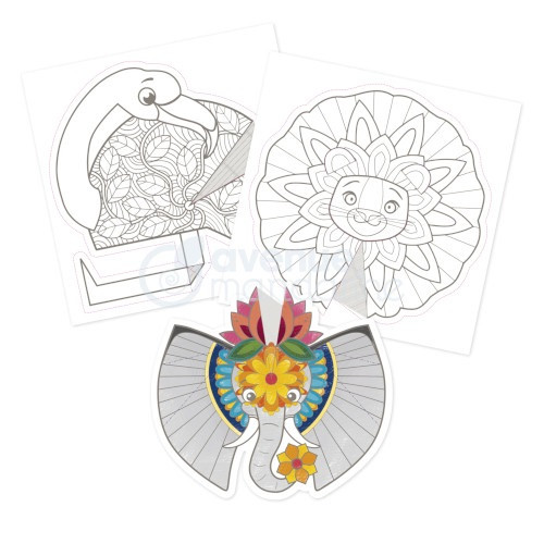 Kreatív színező Avenue Mandarine Graffy Pop Mandala 3D, A szavanna állatai