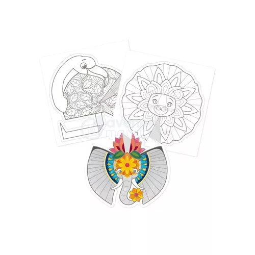 Kreatív színező Avenue Mandarine Graffy Pop Mandala 3D, A szavanna állatai