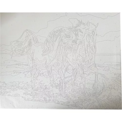 Kreatív kifestő klt. Centrum számozott, 40x50 cm, Lovak a tengerparton
