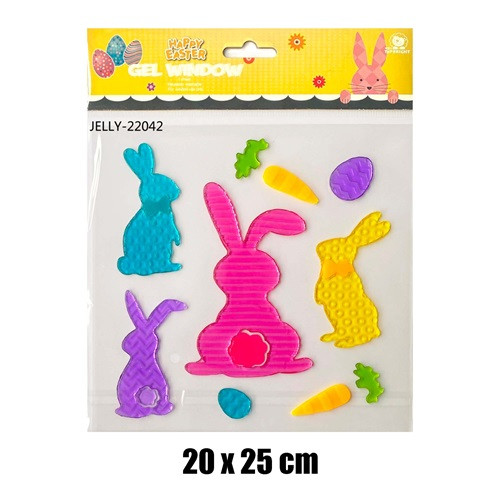 Ablakzselé 20x25 cm színes nyulak
