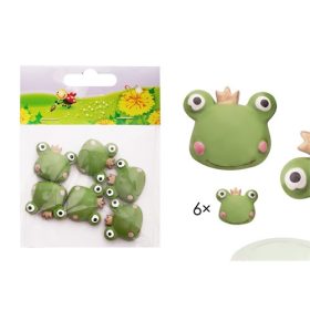 Kreatív dekoráció békafej öntapadós 6 db/csomag zöld