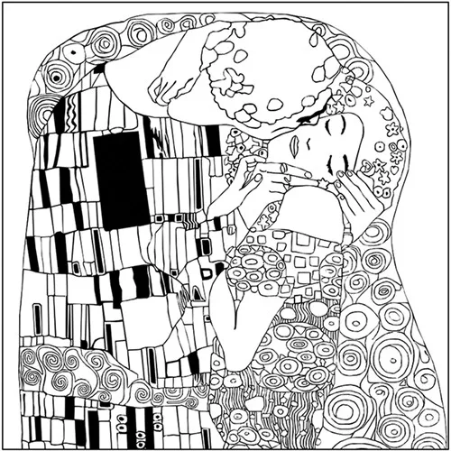 Kreatív színezőfüzet Gustav Klimt 4 motívum, összecsukható