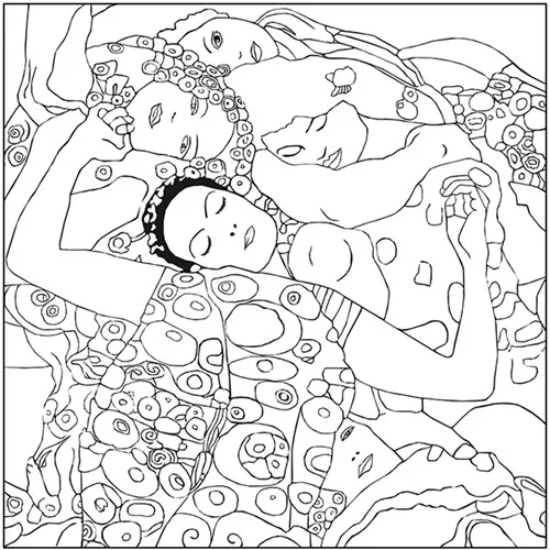 Kreatív színezőfüzet Gustav Klimt 4 motívum, összecsukható