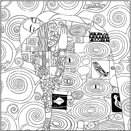 Kreatív színezőfüzet Gustav Klimt 4 motívum, összecsukható