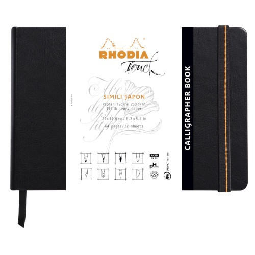 Művészeti rajztömb Clairefontaine Rhodia Touch Simili Japon A/5 32 lap 250g elefántcsont sima fekvő kalligráfiához