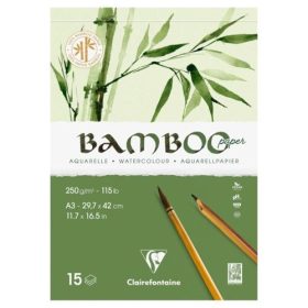   Művészeti rajztömb Clairefontaine Bamboo A/3 15 lap 250g álló akvarell technikához