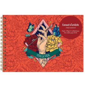   Művészeti rajztömb Clairefontaine Frida Kahlo A/5 30 lap 180g, spirálos, fekvő