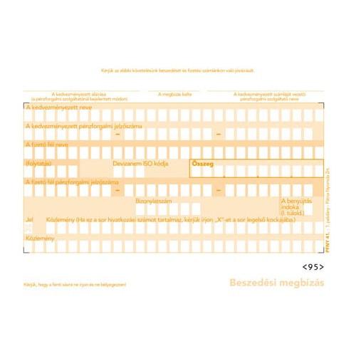 Beszedési megbízás 3 lapos garnitúra