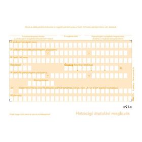 Hatósági átutalási megbízás 3 lapos garn.