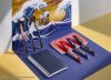 PILOT Rollertoll készlet, 0,35 mm, nyomógombos, PILOT "Frixion Ball"/"Frixion Ball Plus", 3különböző szín+One Piece matrica
