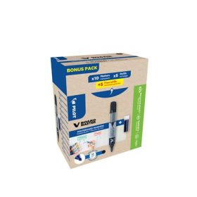   PILOT Táblamarker, 2,3 mm, kúpos, PILOT "V-Board Master, Bonus Pack", fekete + betét