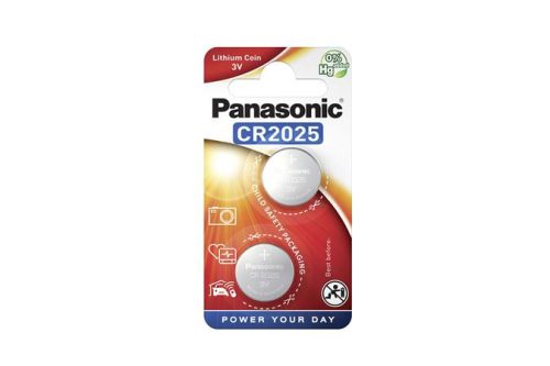 PANASONIC Gombelem, CR2025, 2 db, PANASONIC