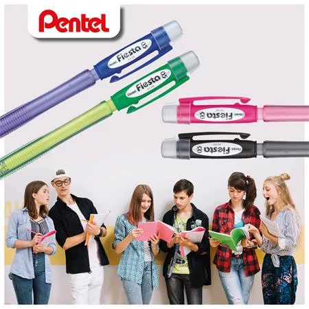 PENTEL Nyomósirón, 0,5 mm, PENTEL, "Fiesta AX105-AO", piros