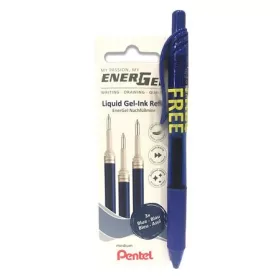   PENTEL Zseléstollbetét csomag, 0,35 mm, PENTEL"EnerGel LR7", ajándék zseléstollal, kék