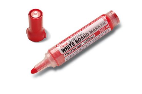 PENTEL Táblamarker, 6 mm, kúpos hegy, PENTEL "Easyflo", piros