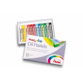  PENTEL Olajpasztell kréta, PENTEL, "Arts", 12 különböző szín