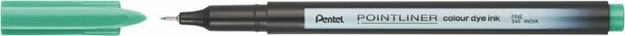 PENTEL Tűfilc, 0,4 mm, PENTEL "Pointliner", tengerzöld
