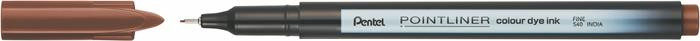 PENTEL Tűfilc, 0,4 mm, PENTEL "Pointliner", dióbarna
